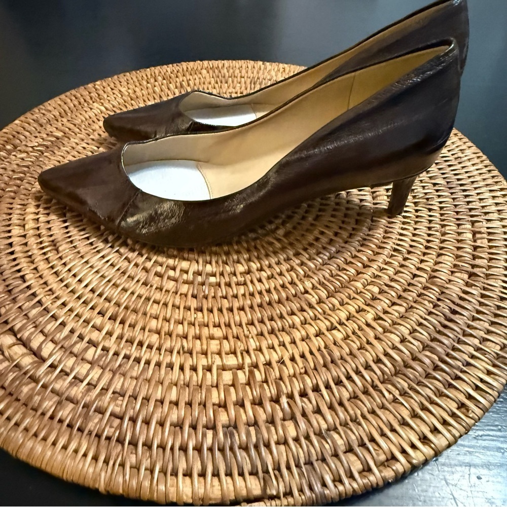 Vaneli Dark Brown Leather Heels - Picture 4 of 11